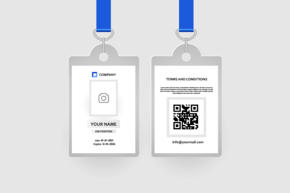 Blank Id Card Mockup Template Design for Graphics and Badges Amp