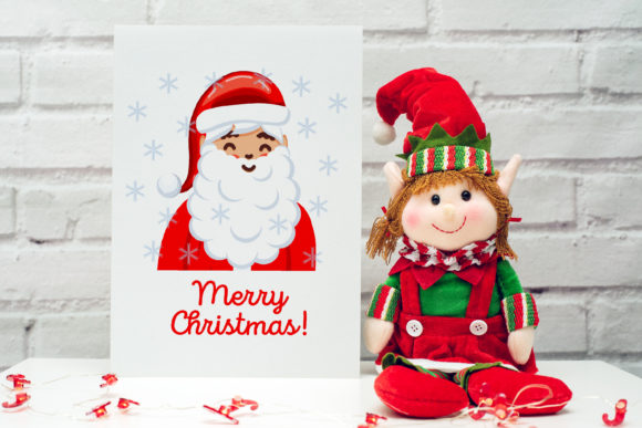 Christmas A4 Card Mockup. Elf Mockup 44. Graphics and Invitations Amp