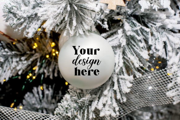 Christmas Bauble Mockup. Christmas Ball Graphics