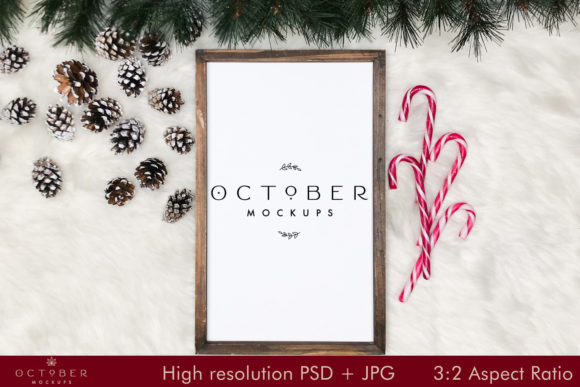 Christmas Farmhouse Sign Mockup Portrait
