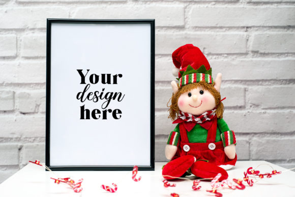Christmas Frame Mockup. Elf Mockup 71.