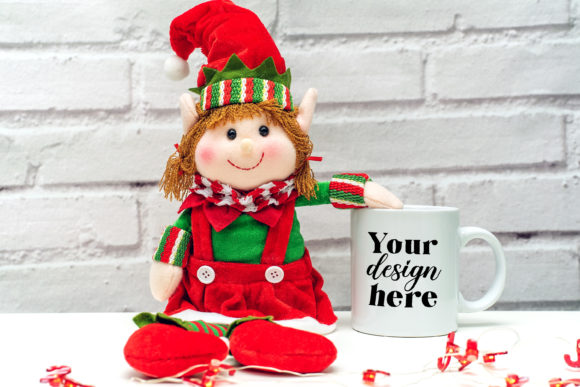 Christmas Mug Mockup. Elf Mockup 40. Graphics