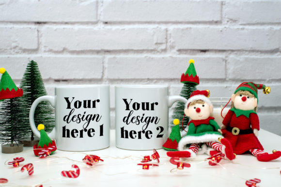Christmas Mug Mockup. Elf Mockup 98. Graphics and Mugs Amp