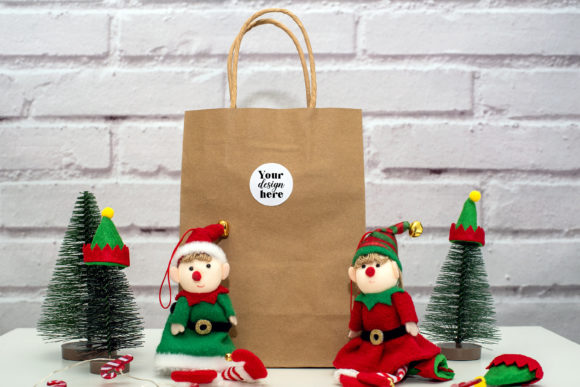 Christmas Sticker Mockup. Elf Mockup 113