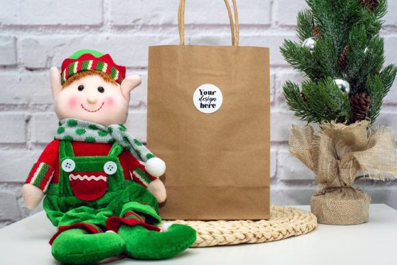 Christmas Sticker Mockup. Elf Mockup 114