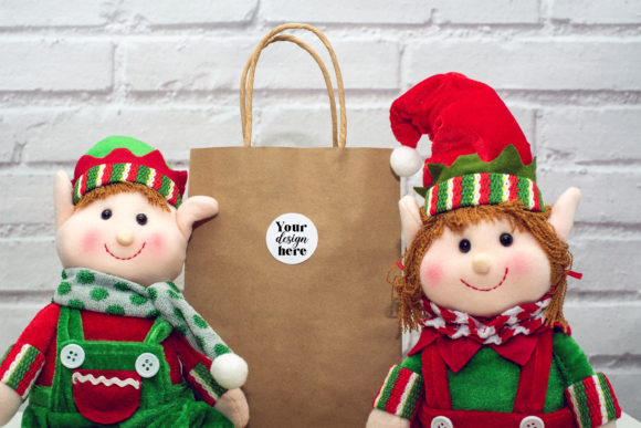 Christmas Sticker Mockup. Elf Mockup 116