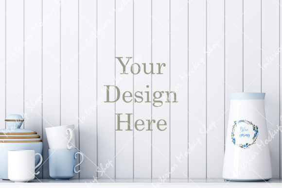 Empty Wall Mockup, Kitchen Mockup: Graphics for Environmental Mockups