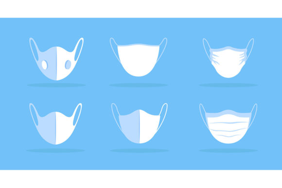 Front View Face Mask White Mockup: Graphics & Illustrations