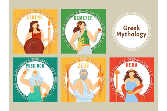 Greek Myth Social Media Post Mockup Set: Graphics for Branding