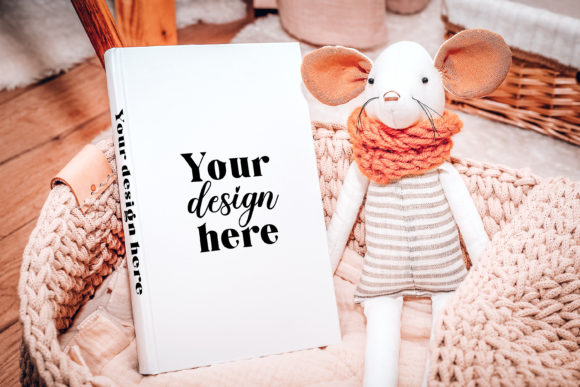 Hardcover Book Mockup. Nursery Book 6 Graphics and Book Amp