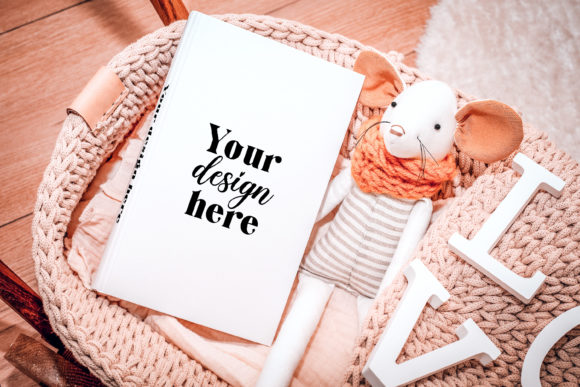Hardcover Book Mockup. Nursery Book 8