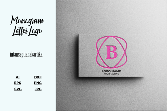 Logo Letter B Pink Mockup Graphics