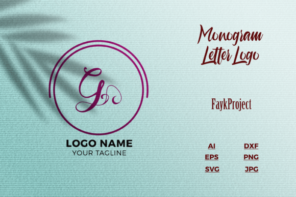 Logo Letter G Purple Texture Mockup