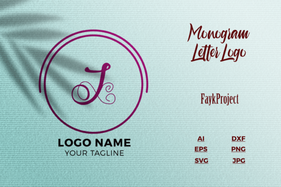 Logo Letter J Purple Texture Mockup Graphics