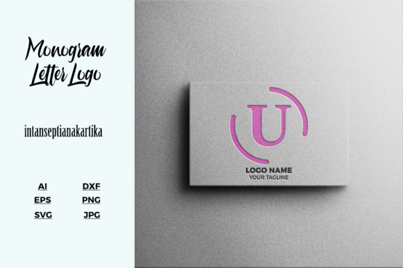 Logo Letter U Mockup Texture