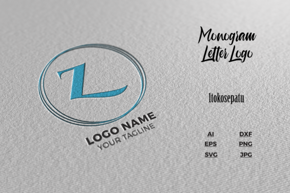 Logo Letter Z Blue Texture Mockup