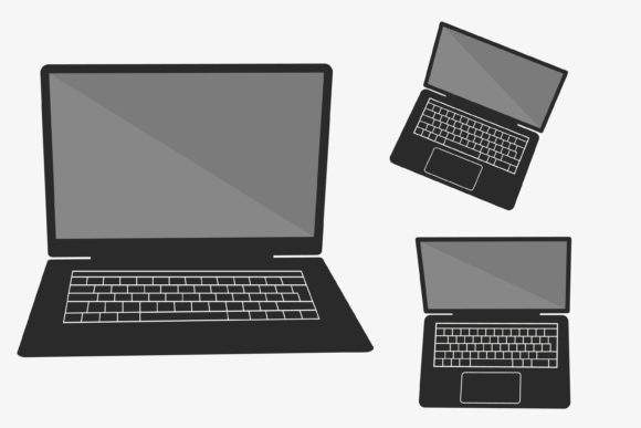 Set of Laptop Mockup with Blank Screen: Graphics for Branding