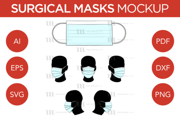 Surgical Mask - Vector Mockup Template