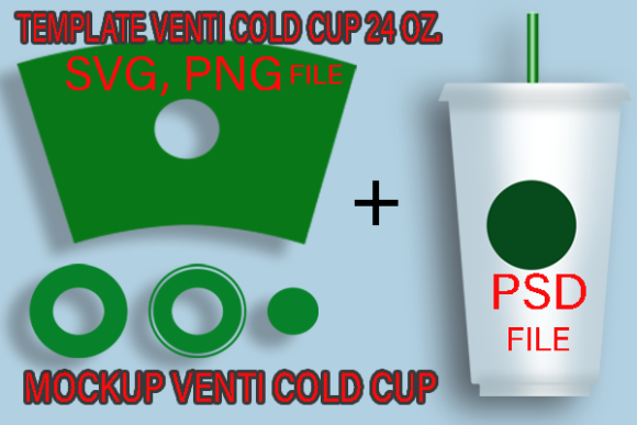 Template Mockup Venti Clod Cup 24 Oz.