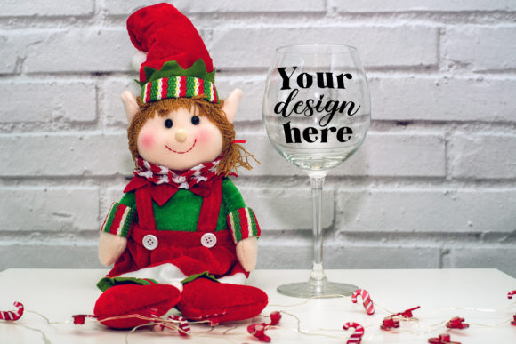 Wine Glass Mockup. Elf Mockup 118. Graphics Mugs Amp